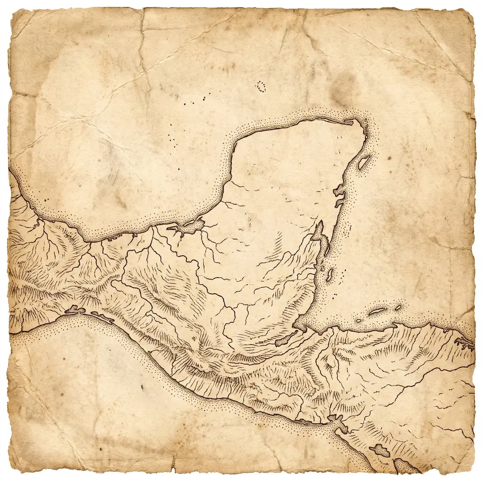 Historische Karte, Maya, Mittelamerika