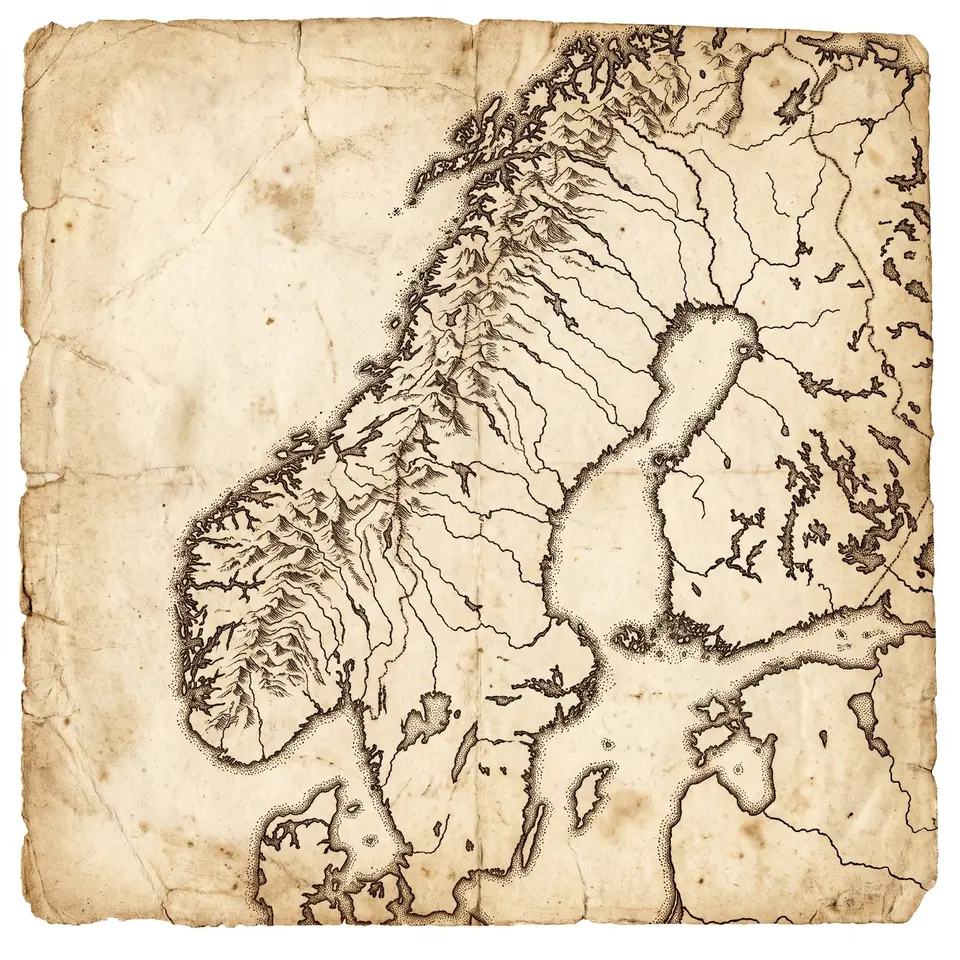 Historische Karte, Skandinavien